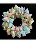 Happy Pastels Spring or Easter Fabric Wreath Decor in Blues and Greens - €43,56 EUR