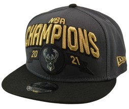 Milwaukee Bucks NBA Champions 9FIFTY Gray Snapback Hat by New Era - £17.76 GBP