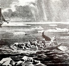 Boat Ocer Whales Tail Whaling 1926 Nautical Antique Print Whale Hunting ... - $35.14 CAD