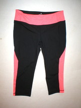 Womens Athleta Crop Pants Pilates Yoga Casual XL Black Bright Coral Orange Revel - £73.65 GBP