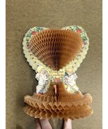 Vintage Honeycomb Heart Valentine Card Brown Cream 8 x 3 In - £18.56 GBP