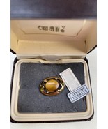 Vintage Swank Genuine Tiger Eye Tie Tack SKU 6339 - £14.08 GBP