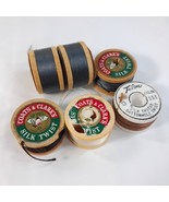 Vintage Coats &amp; Clark Pure Silk Twist Thread Wood Spools Talon buttonhol... - $456.16 MXN