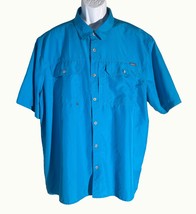 EDDIE BAUER Men&#39;s Short Sleeve Button Down Vented Outdoors Shirt Blue 2XL - $10.88