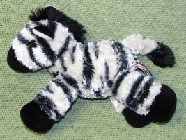 Aurora World Flopsie 8&quot; Zebra B EAN Bag Flopsies Stuffed Animal White Black Stripe - £4.52 GBP