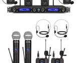 Wireless Microphone System, Cordless Lapel/Headset/Lavalier Mic &amp; 4 Hand... - $555.99