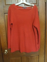 Roaman&#39;s Dark Rose Ribbed Long Sleeve Tunic Sweater - Size L (18/20) - £16.41 GBP