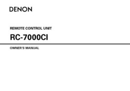 Denon RC-7000-CI Remote Control Unit Owners Manual - £16.61 GBP