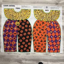 Halloween Clown Costume Fabric Panel Cut &amp; Sew Harlequin Jester Dress Up... - $12.33