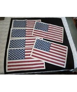 6 Muted PATRIOTIC AMERICAN FLAG 100% Cotton PLACEMATS - 19&quot; x 11.75&quot; - £15.96 GBP