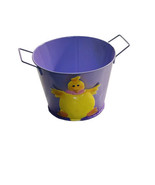 Purple Chick Easter Metal Bucket 4” W Handles - $278.34 MXN