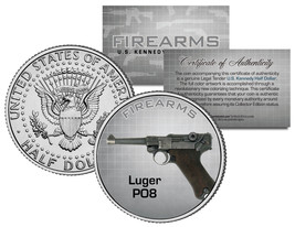 Luger PO8 Gun Firearm Jfk Kennedy Half Dollar Us Colorized Coin - $8.56