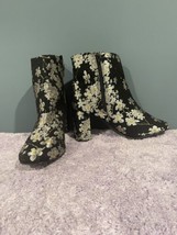 Eloquii  Women’s Gold/Silver/Black Floral Fabric High Heeled  Booties Size 12W - £33.23 GBP