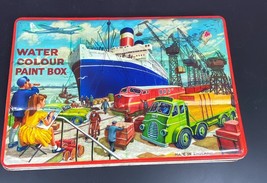 Page London Water Colour Watercolor Tin Litho Toy Paint Box Set Vintage 1950s - £23.39 GBP