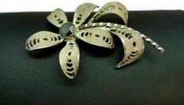 Sterling Silver Woman Brooch Vintage 925 Filigree Detailed Flower 1 1/2&quot;... - $49.48