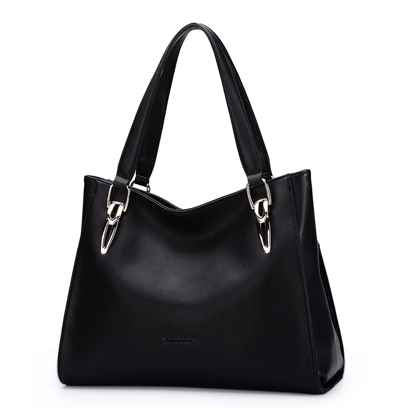 Women Handbag Cowhide Leather Ladies Shoulder Bags Woman Handle Bag Female Elega - £149.33 GBP