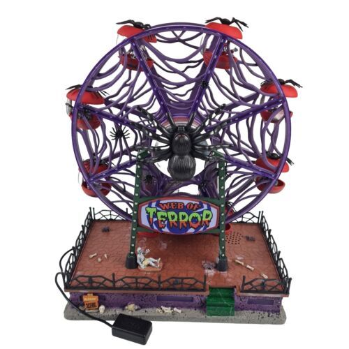  Lemax Spooky Town Web Of Terror Ferris Wheel #14823 Halloween Village Retired - $85.00