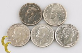 1915-1951 Grande-Bretagne Florin, 2 Shillings Lot ( Xf-Bu 5 Pièce) 1918 ... - $214.86