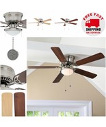 Low Profile Ceiling Fan Hugger Indoor 52&quot; Brushed Nickel Frosted Dome LE... - £47.69 GBP