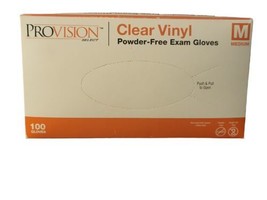 ProVision Select Clear Vinyl Powder-Free Exam Gloves 100-Pack Medium - £7.76 GBP