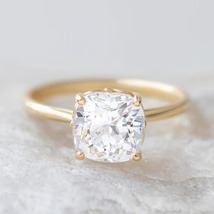 2.00 CT Cushion Cut Engagement Solitaire Bridal Wedding Custom Hand Made Jewelry - £86.74 GBP