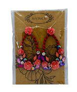 Joyfolie Isla Earrings Pink Multi Floral Design With Rhinestones New - €12,27 EUR