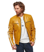Handmade Mens Road Racer Biker Leather Jacket - £128.58 GBP