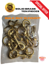 3 1/4&quot; Solid Brass snap/clasp with 3/4&quot; round swivel eye. repair lead ro... - $22.40