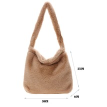 Fluffy Women&#39;s Girls Portable Plush Female Handbag Mini 2022 Winter Shoulder Clu - £17.11 GBP