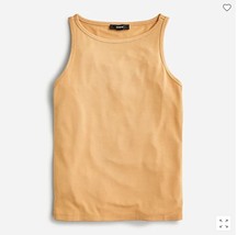 New J Crew Women Light Brown High Crew Neck Sleeveless Cotton Tank T-shi... - $19.99