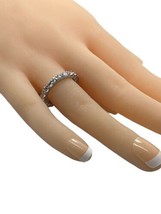 CC Sterling Silver 925 Band RING Cubic Zirconia Size: 7 - £35.92 GBP