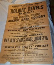 1942 WWII RAF ROYAL AIR FORCE SERVICES BALL DANCE POSTER WISBECH CAMBRID... - $148.49
