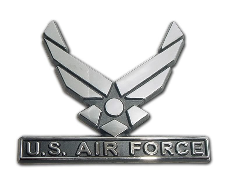 AIR FORCE 3 X 3 INCH MILITARY CHROME   MEDALLION EMBLEM - $39.99