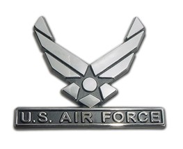 AIR FORCE 3 X 3 INCH MILITARY CHROME   MEDALLION EMBLEM - £31.96 GBP