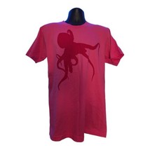 Hot Pink Kraken Octopus Short Sleeve Shirt Men&#39;s Size Medium American Apparel  - £14.79 GBP