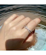 WOMEN 925 STERLING SILVER SIMULATED DIAMOND INFINITY X CRISS CROSS BAND ... - $713.76 MXN