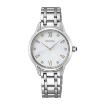 Seiko Women&#39;s SRZ537 Quartz Diamond Dial Watch Stainless Steel Sapphire ... - $267.29
