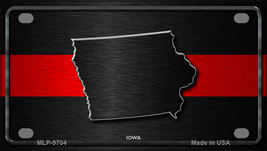 Iowa Thin Red Line Novelty Mini Metal License Plate Tag - $14.95