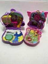 Polly Pocket  Pink Pig and Purple Elephant Adventure Compacts Lot no Fig... - $12.07