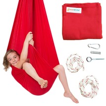 Sensory Swing - X-Large Therapy Swing - 95% Cotton - Red Compression Swi... - $161.32