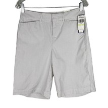 Dockers Womens Shorts 4 Ideal Fit Mid Rise Metro Bermuda Stripes New - $24.74