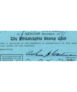 1937 - 1938 The Philadelphia Stamp Club Membership Card - £19.46 GBP
