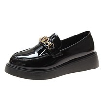 Leather Walking Shoes Women Summer Fashion Casual Shoes Slip On Black Heighten F - £39.11 GBP