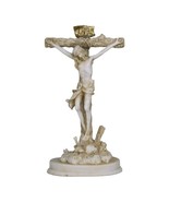 Crucifixion Cross Of Jesus Christ Greek Statue Sculpture Figure Cast Mar... - £29.35 GBP