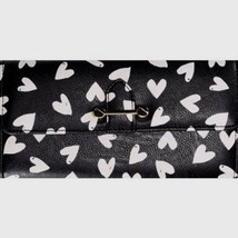 No Boundaries Ladies Clutch Wallet Black &amp; White Hearts With Gold Accents NEW - £10.73 GBP