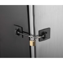 Computer Security Products Refrigerator Door Lock with Padlock, Black - $32.99