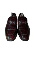 Moretti Black Label Chain Trim Burgundy Crocodile Genuine Leather Mens S... - $38.00