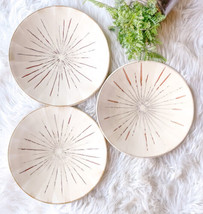 Pier 1 Sanctuary Salad Lunch Dessert Plates 8.5&quot; Stoneware Starburst 3 P... - £17.36 GBP