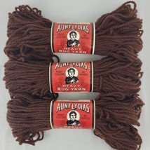 Wood Brown Aunt Lydias Rug Yarn 3 Skein Lot Heavy Polyester 60 Yd 1.37oz Vtg - £14.27 GBP