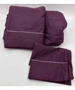 Westpoint Stevens Full Double Sheet Set Plum Purple Flat Fitted 1 Pillow... - £23.18 GBP